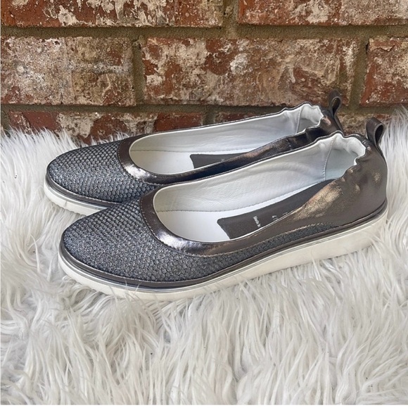 Ron White Women Natanya Mesh Metallic Pewter Ballet Flat Slip-on Shoes Sz 9.5/40 - Picture 3 of 14